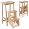 Costway 3 Tier Folding Step Stool 3-in-1 Rubber Wood Ladder Storage Shelf Coffee/Brown/Natural/White